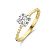 New Bling 9NBG-0196-54 Ring en or - Dames - Zircon - 6 mm - Solitaire - taille 54 - 4 Réglage Jambe - 14 Carat - Or