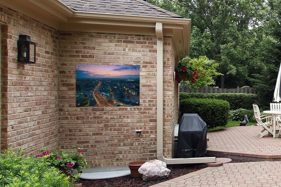 Tuinposters buiten Zonsopkomst in de Duitse stad Bonn - 90x60 cm - Tuindoek - Buitenposter