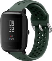 Xiaomi Amazfit Bip siliconen bandje met gaatjes - legergroen - 42mm