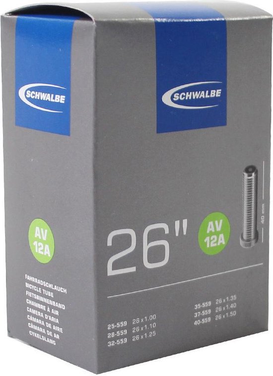 Schwalbe AV12A - Binnenband Fiets - Auto Ventiel - 26 x 1.00 - 1.50 van Schwalbe — afbeelding 5