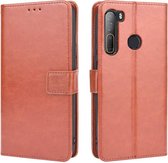 Voor HTC Desire 20 Pro Retro Crazy Horse Texture Horizontale Flip Leather Case, met houder & kaartsleuven & fotolijst (bruin)