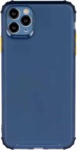 Voor iPhone 12 Max Pro TPU Kleur Doorschijnend Vierhoekige Airbag Schokbestendige Telefoon Beschermhoes (Transparant Donkerblauw)