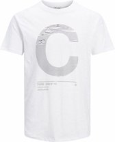 Jack & Jones T-shirt Jconumber Tee Ss Crew Neck 12188191 White/slim Mannen Maat - L