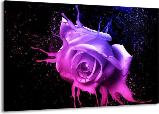 Peinture sur toile Rose | Rose, violet, bleu | 140x90cm 1 Liège