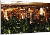 Glasschilderij Steden - Bruin, Groen, Wit - 120x70cm 1Luik - Foto Op Glas - Geen Acrylglas Schilderij - GroepArt 6000+ Glasschilderijen Art Collectie - Wanddecoratie - Woonkamer - Slaapkamer