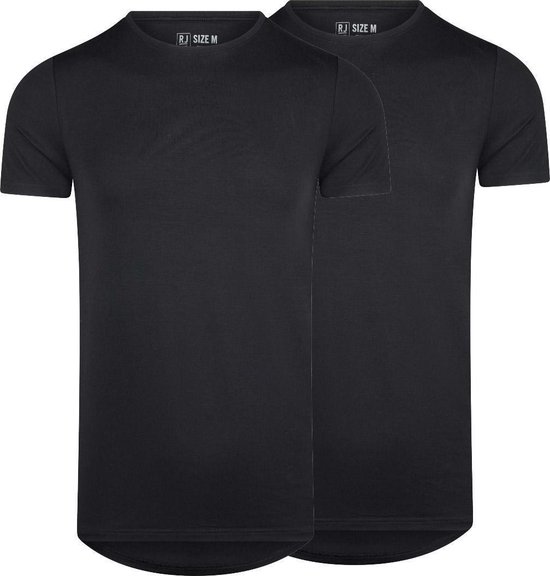 RJ Bodywear Good Life Lisbon T-shirt (2-pack) - heren T-shirt met O-hals - zwart - Maat: