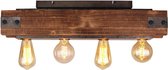 Lindby - plafondlamp hout - 4 lichts - metaal, hout - H: 13.5 cm - E27 - hout,