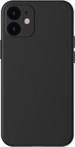 Voor iPhone 12 mini Baseus WIAPIPH54N-YT01 Vloeibare siliconen schokbestendige beschermhoes (zwart)