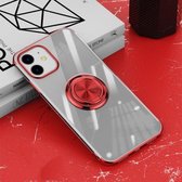 All-inclusive galvaniserende siliconen hoes met ringhouder voor iPhone 12 mini (rood)