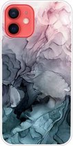 Marmeren patroon schokbestendige TPU beschermhoes voor iPhone 12 mini (abstract lichtroze)