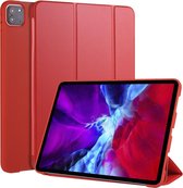 Voor iPad Pro 11 (2020) 3-voudig horizontaal Flip PU-leer + schokbestendige honingraat TPU-hoes met houder (rood)