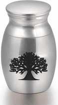Mini urn rvs tree of life zilver