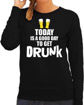 Zwarte bier fun sweater / trui good day to get drunk voor dames XS
