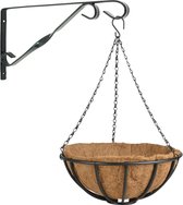 Hanging baskets 35 cm met muurhaak - Complete hangmand set van metaal