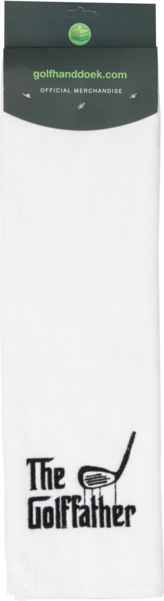 Nova Golf 'The Golffather' Golfhanddoek - Wit Zwart