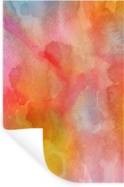 Stickers muraux - Aquarelle - Jaune - Rouge - Oranje - 60x90 cm - Feuille adhésive