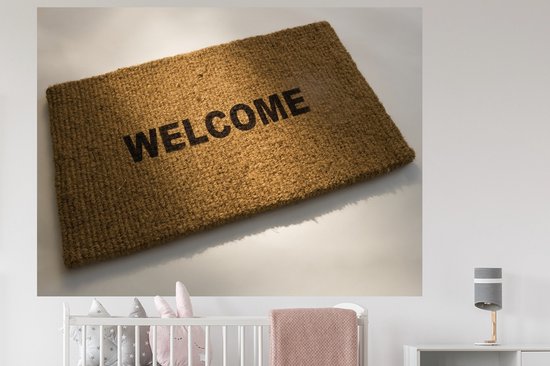 Sticker Muursticker Panneau de bienvenue - tapis - 160x120 cm - feuille adhésive autocollante - sticker mural repositionnable XXL /