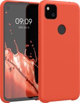 kwmobile telefoonhoesje voor Google Pixel 4a - Hoesje met siliconen coating - Smartphone case in mandarijn oranje