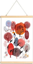 JUNIQE - Posterhanger Autumn Forest -20x30 /Rood