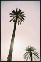 JUNIQE - Poster in kunststof lijst Palm Trees -20x30 /Roze