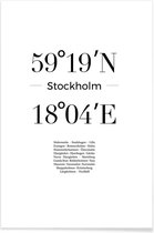 JUNIQE - Poster Stockholm -40x60 /Wit & Zwart