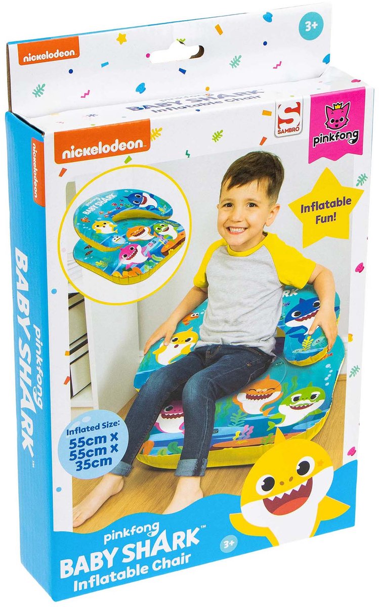 Baby Shark Opblaasbare Stoel 55x55x35 cm