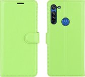 Motorola Moto G8 Hoesje - Mobigear - Classic Serie - Kunstlederen Bookcase - Groen - Hoesje Geschikt Voor Motorola Moto G8