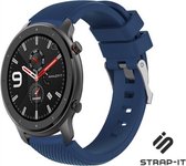 Siliconen Smartwatch bandje - Geschikt voor  Xiaomi Amazfit GTR silicone band - donkerblauw - 42mm - 42mm - Strap-it Horlogeband / Polsband / Armband