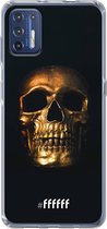 6F hoesje - geschikt voor Motorola Moto G9 Plus -  Transparant TPU Case - Gold Skull #ffffff