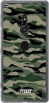 6F hoesje - geschikt voor Sony Xperia XZ2 -  Transparant TPU Case - Woodland Camouflage #ffffff