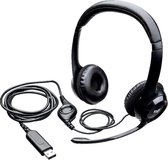 kantoorheadset - Logitech H390 headset met microfoon, stereo headset, noise-cancelling microfoon, Integrated Controls, USB-aansluiting, 223cm lange kabel, gewatteerde hoofdband en oorkussens,