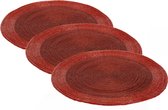 12x stuks placemats/onderleggers rood rond D35 cm