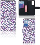 Telefoonhoesje OnePlus 9 Pro Flip Cover Feathers Color