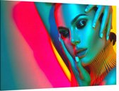 Colorful Woman - Foto op Canvas - 90 x 60 cm