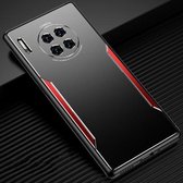 Voor Huawei Mate 30 Pro Blade-serie TPU-frame + titaniumlegering zandstraaltechnologie backplane + kleur aluminiumlegering decoratieve rand mobiele telefoon beschermende schaal (zwart + rood)