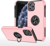 PC + TPU schokbestendige magnetische beschermhoes met onzichtbare ringhouder voor iPhone 11 Pro Max (roségoud)