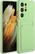 Voor Samsung Galaxy S21 Ultra 5G kaartsleuf ontwerp schokbestendig TPU beschermhoes (groen)