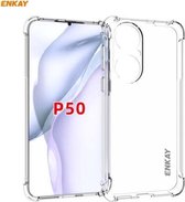 Voor Huawei P50 Hat-Prince ENKAY Clear TPU Soft antislip Cover Shockproof Case