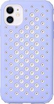 Candy Color Mesh-warmteafvoer TPU-beschermhoes voor iPhone 11 (paars)