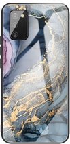 Voor Samsung Galaxy A02s (Amerikaanse versie) Beschermhoes met abstract marmerpatroon (abstract goud)