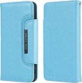 Voor Samsung Galaxy S21 + 5G Litchi Texture Horizontale Flip Buckle Afneembare Magnetische PU Leather Case met Kaartsleuven & Portemonnee & Fotolijst (Blauw)