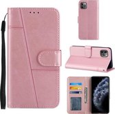 Stiksels Kalfsstructuur Gesp Horizontale Flip Leren Case met Houder & Kaartsleuven & Portemonnee & Lanyard Voor iPhone 11 Pro Max (Roze)