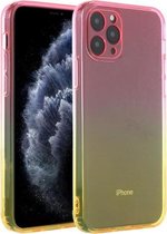 Rechte rand kleurverloop TPU beschermhoes voor iPhone 11 Pro Max (oranje roze)