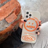 Shockproof Side Painting Expression Pattern Transparant TPU beschermhoes voor iPhone 12 Pro (oranje)