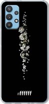 6F hoesje - geschikt voor Samsung Galaxy A32 4G -  Transparant TPU Case - White flowers in the dark #ffffff