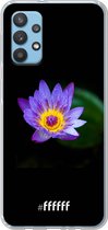 6F hoesje - geschikt voor Samsung Galaxy A32 4G -  Transparant TPU Case - Purple Flower in the Dark #ffffff
