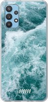 6F hoesje - geschikt voor Samsung Galaxy A32 4G -  Transparant TPU Case - Whitecap Waves #ffffff