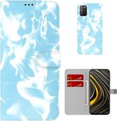 Voor Xiaomi Poco M3 / Redmi 9 Power / Redmi 9T / Redmi Note 9 4G Cloud Fog Pattern Horizontal Flip Leather Case met houder & kaartsleuf & portemonnee (hemelsblauw)