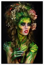 Body painted fantasy woman - Foto op Akoestisch paneel - 150 x 225 cm