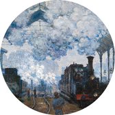 Station Saint-Lazare in Parijs, aankomst van een trein, Claude Monet - Foto op Behangcirkel - ⌀ 100 cm